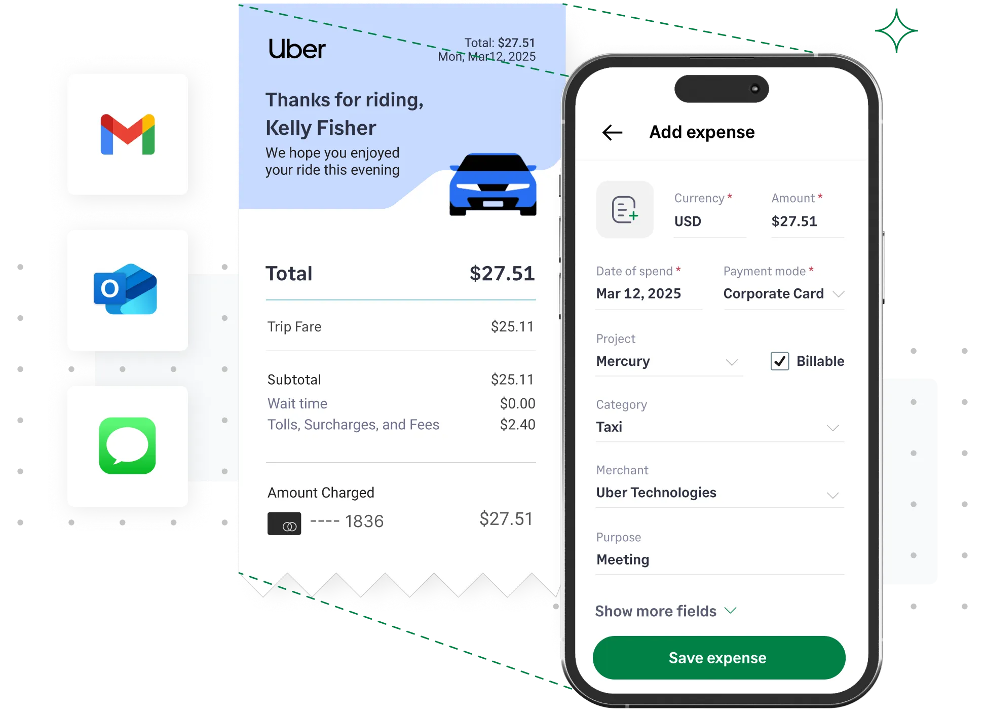 Sage Expense Management integrates with everyday apps to simplify receipt tracking and reporting