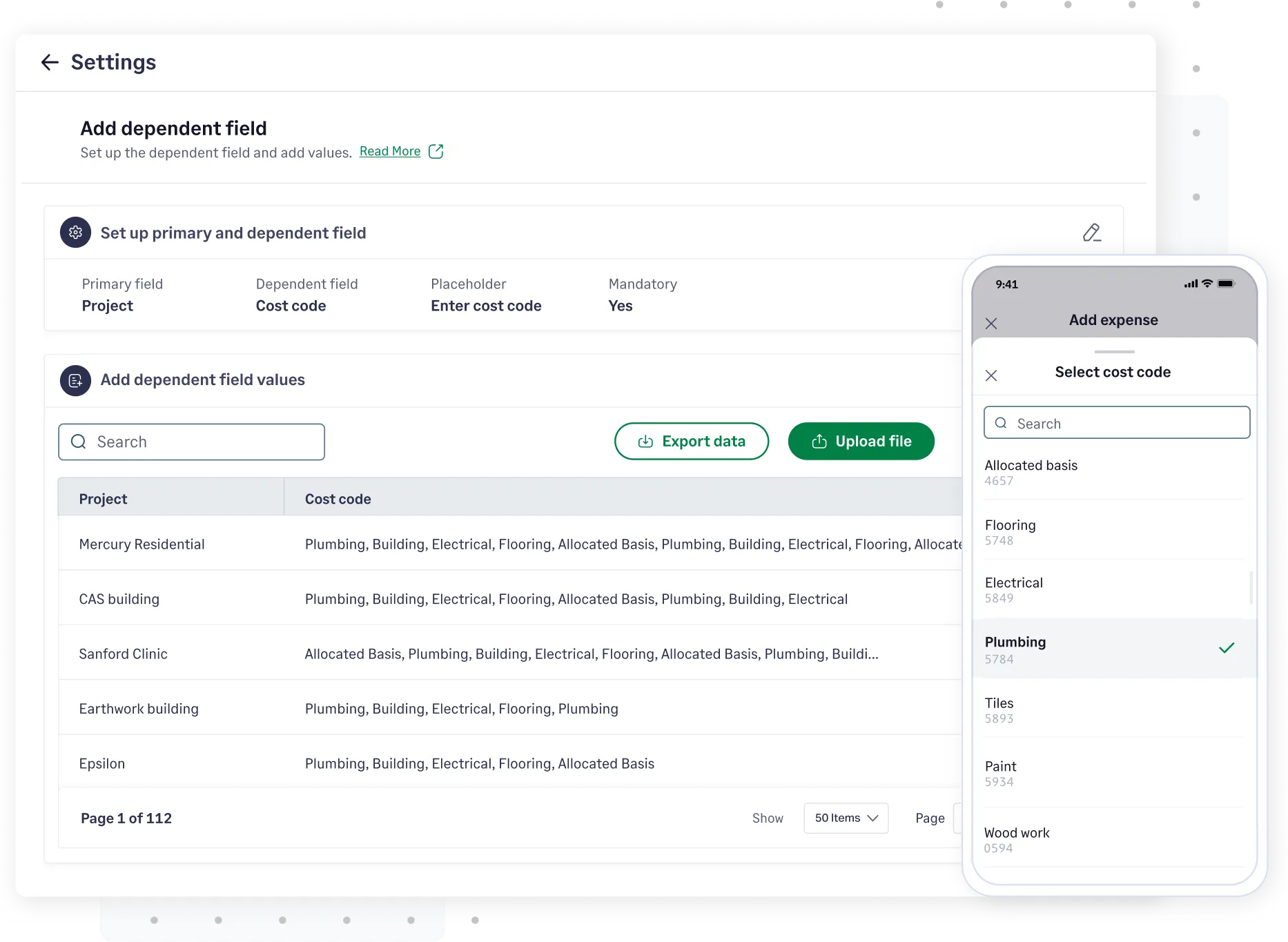 Track custom fields like cost codes and types in Sage Expense Management