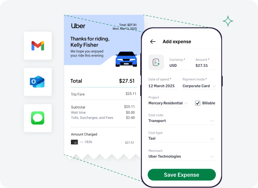 Employee can track expenses from everyday apps with Sage Expense Management