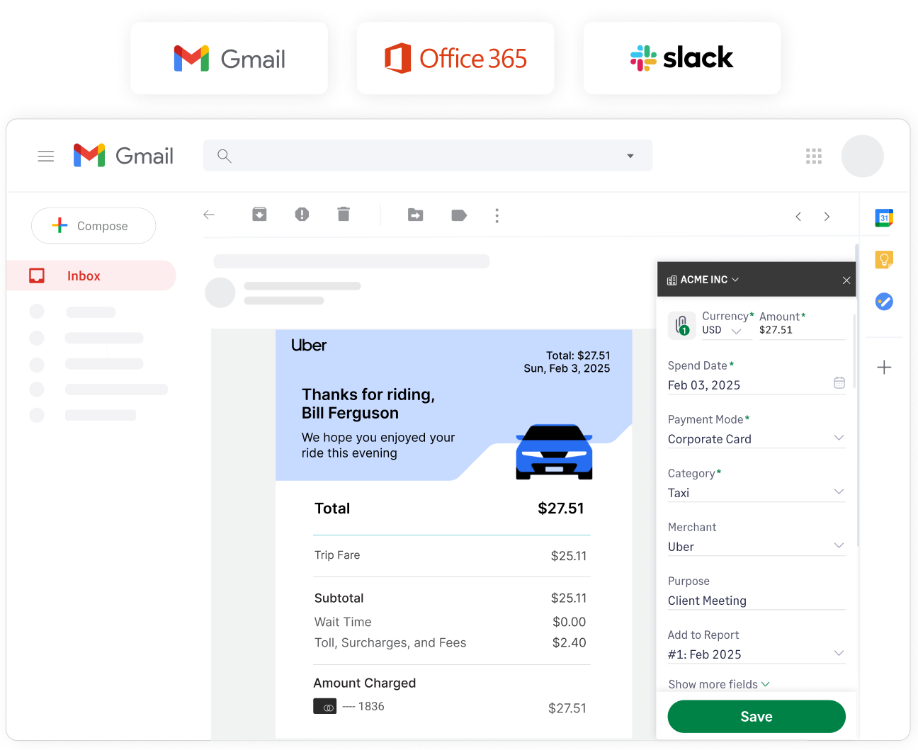Fyle can track receipts right from Gmail and Outlook using plugins