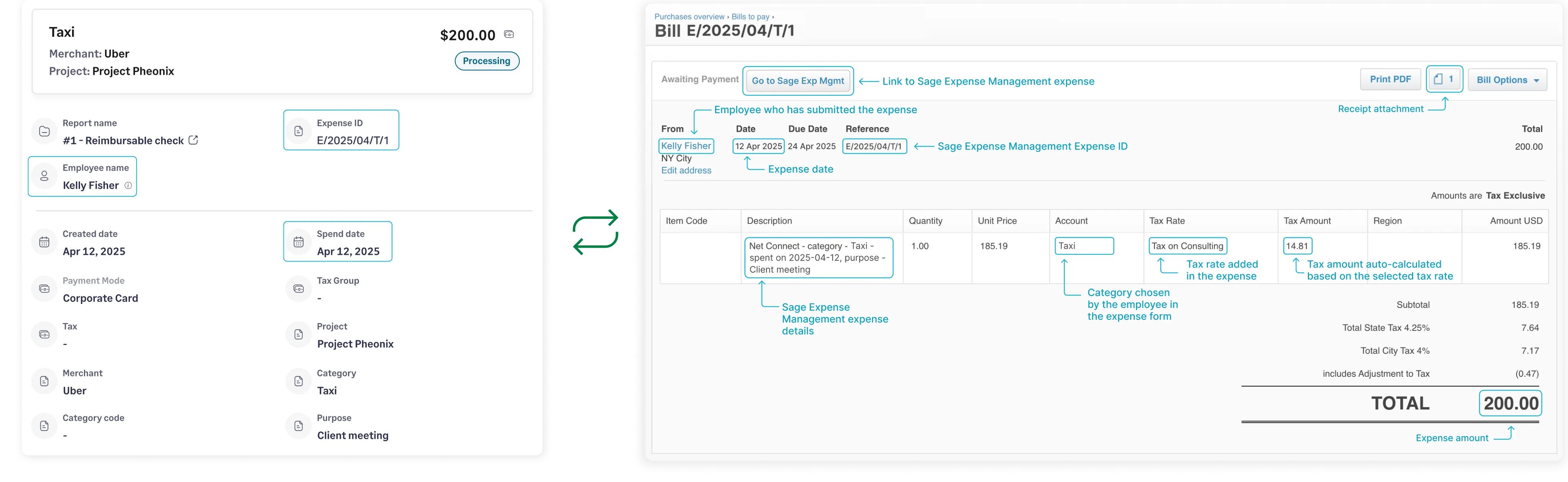 Automatically export expenses the way you prefer