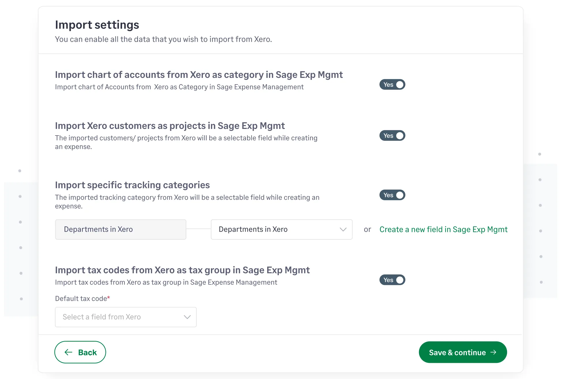 Import Contacts, Suppliers, Tracking Categories and more to Sage Expense Management