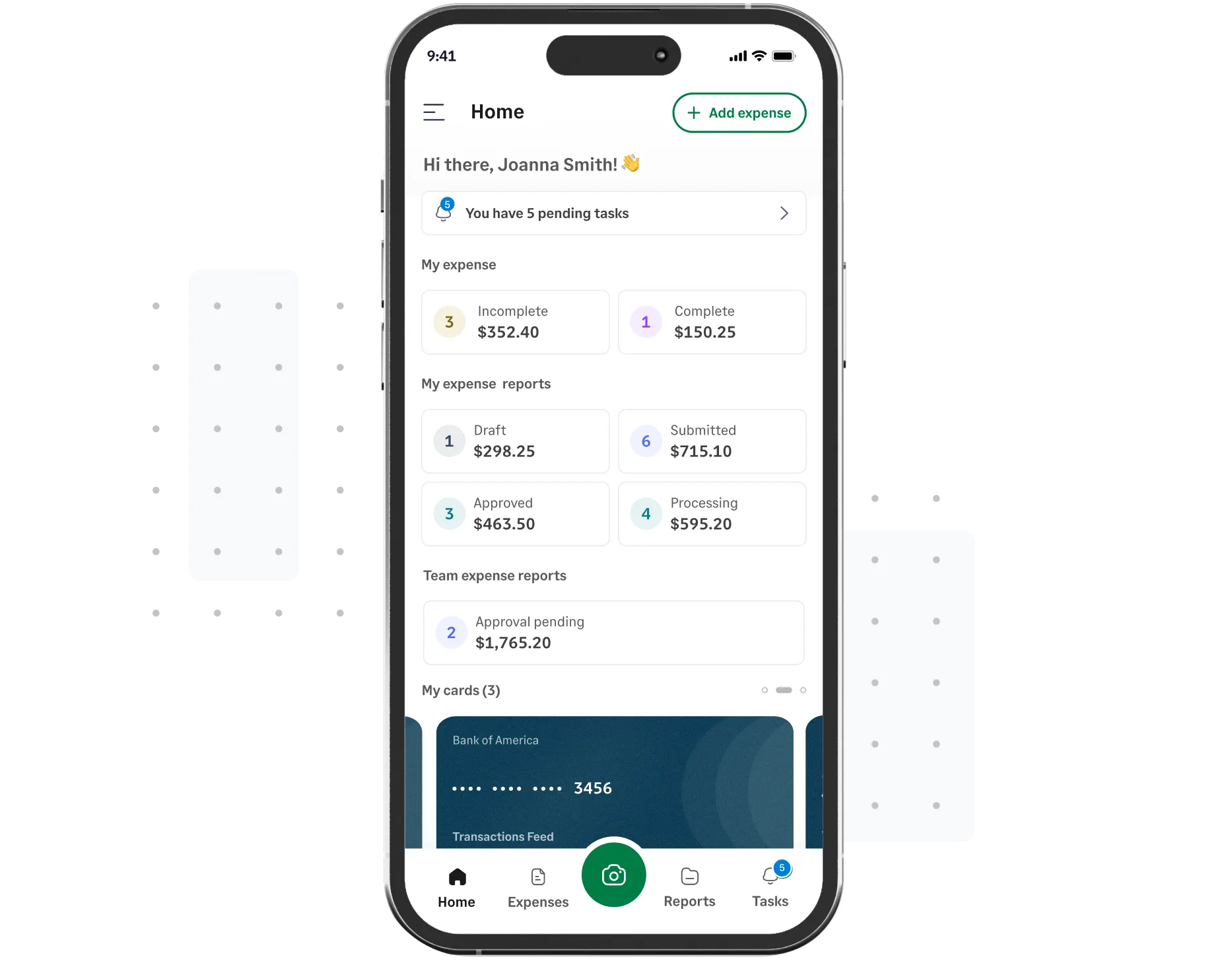Track receipts on-the-go via mobile app