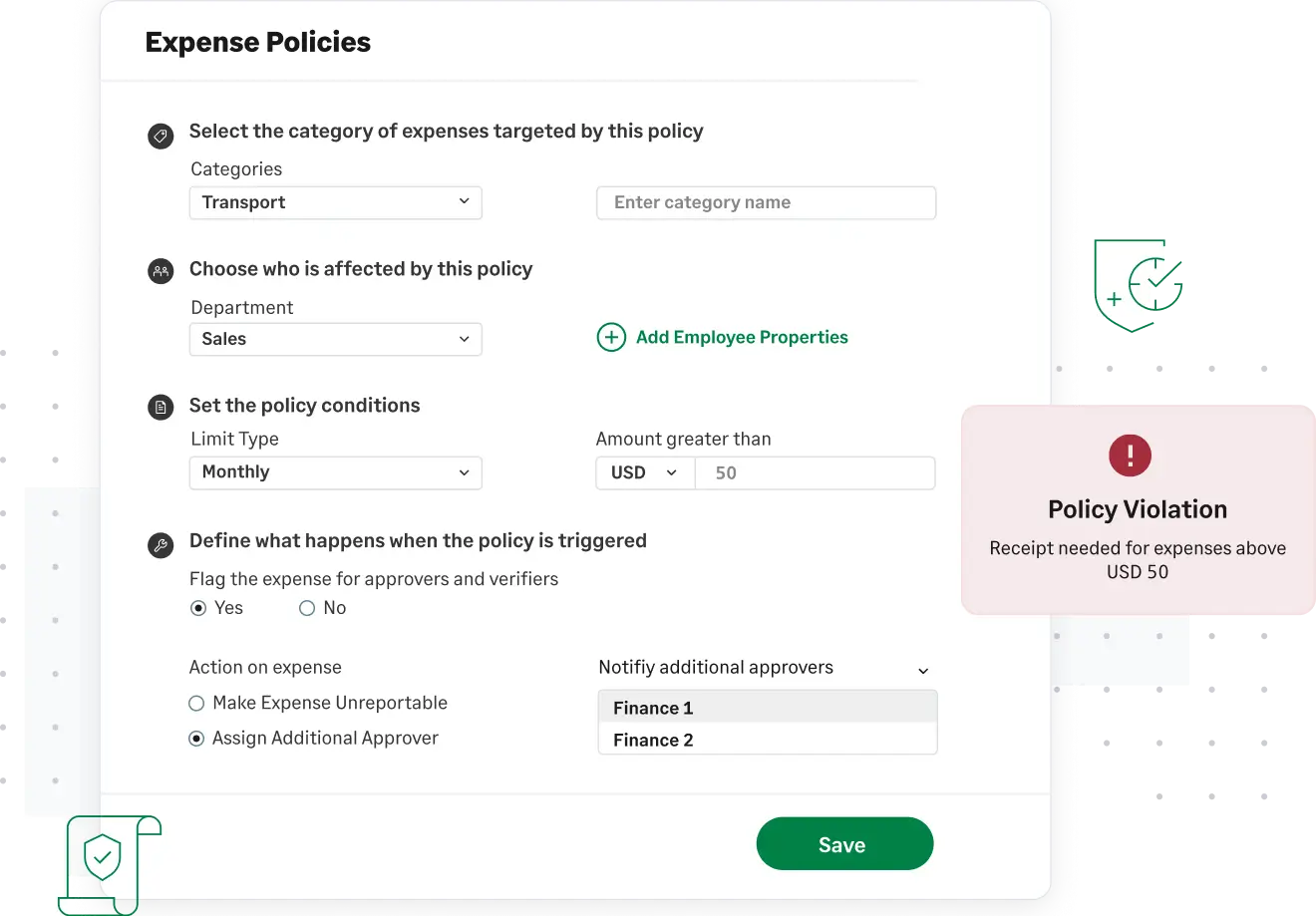 Enforce policies and stay compliant with Fyle - the best app for tracking business expenses and mileage