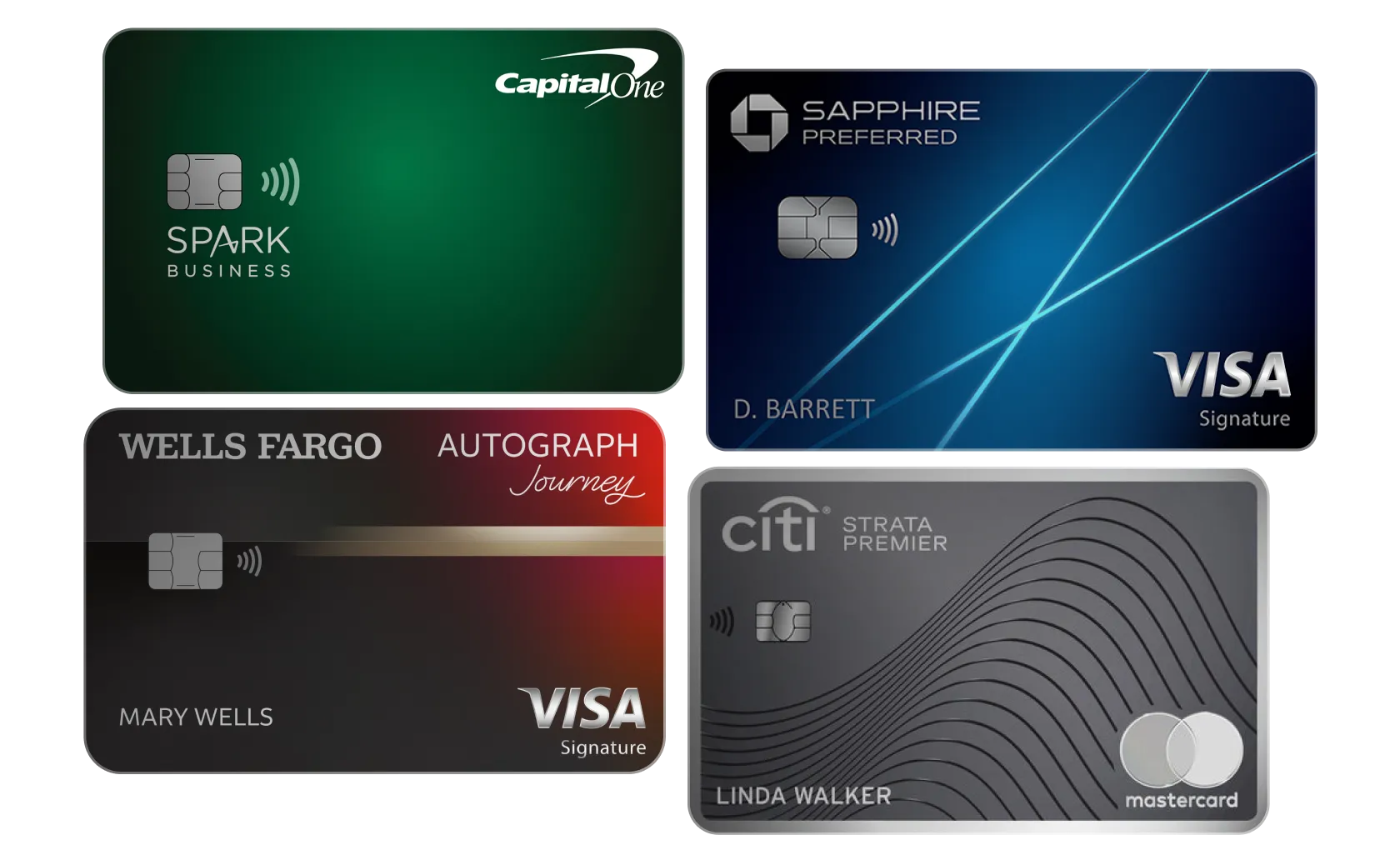 Various business credit cards that integrate with Sage Expense Management software. 