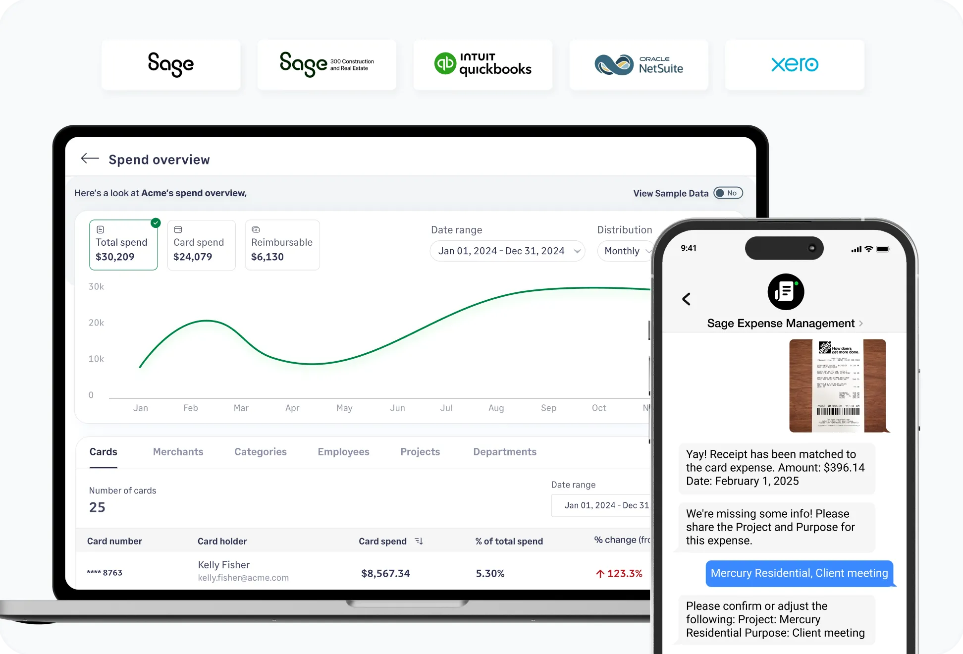 Sage Expense Management features to assist mid market companies