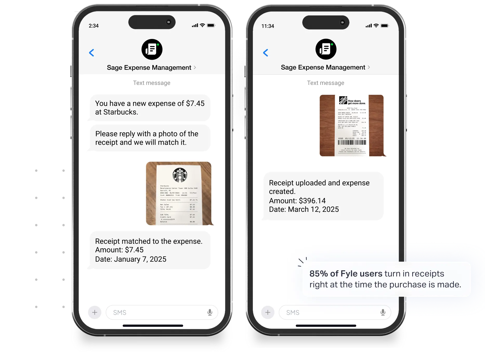 How Sage expense management automates receipt collection.
