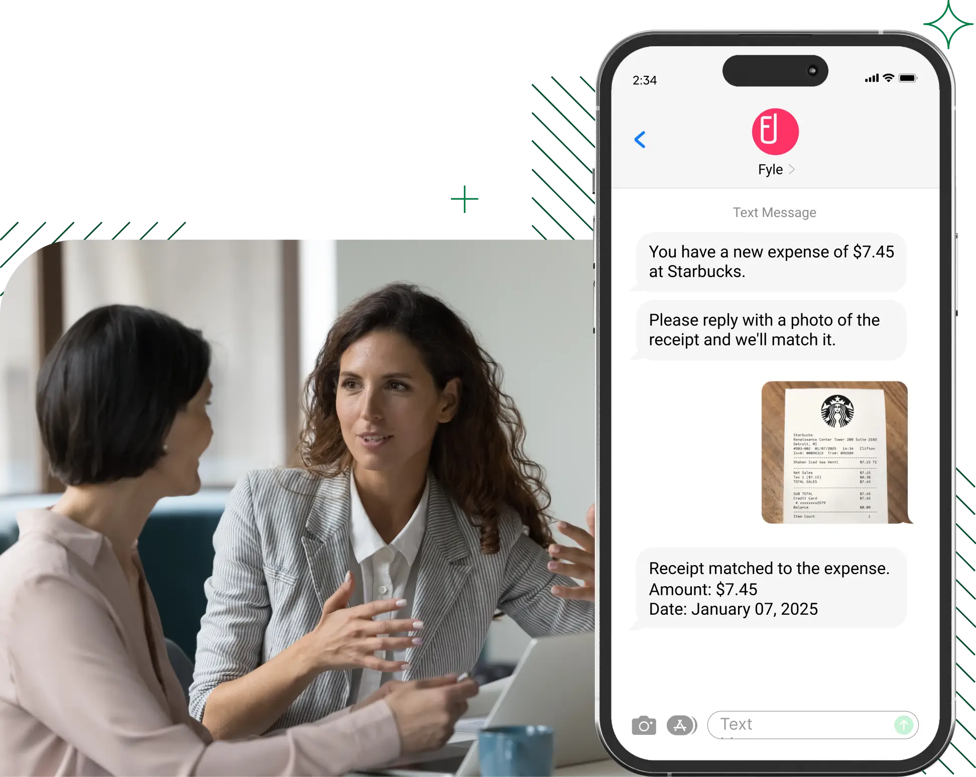 Automated expense tracking from Starbucks receipt.