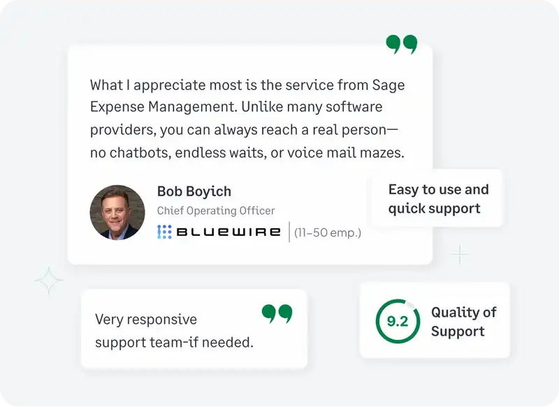 Experience best in class customer support with Sage Expense Management
