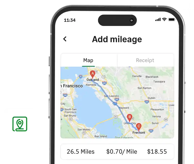 Track mileage with Sage Expense Management mobile app