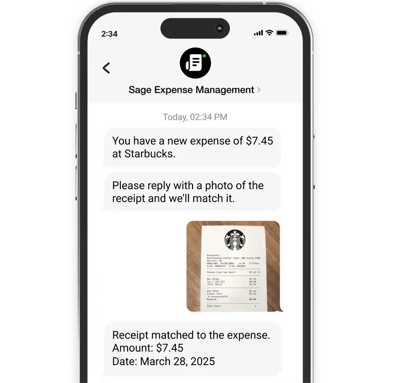 The Sage Expense Management way of tracking and managing expense receipts
